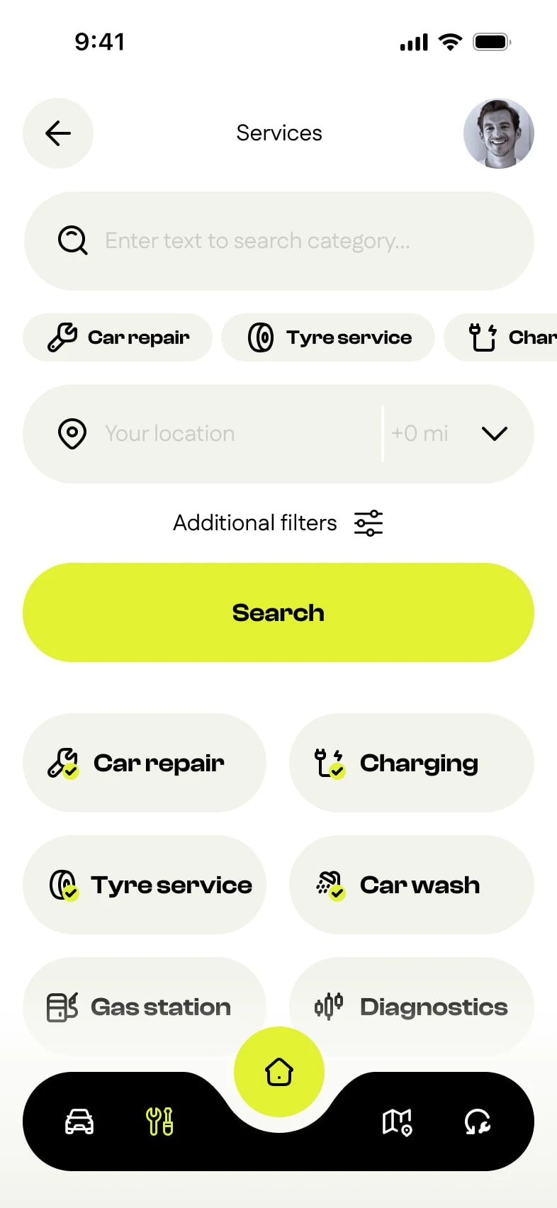 Service Search and Map Synchronization