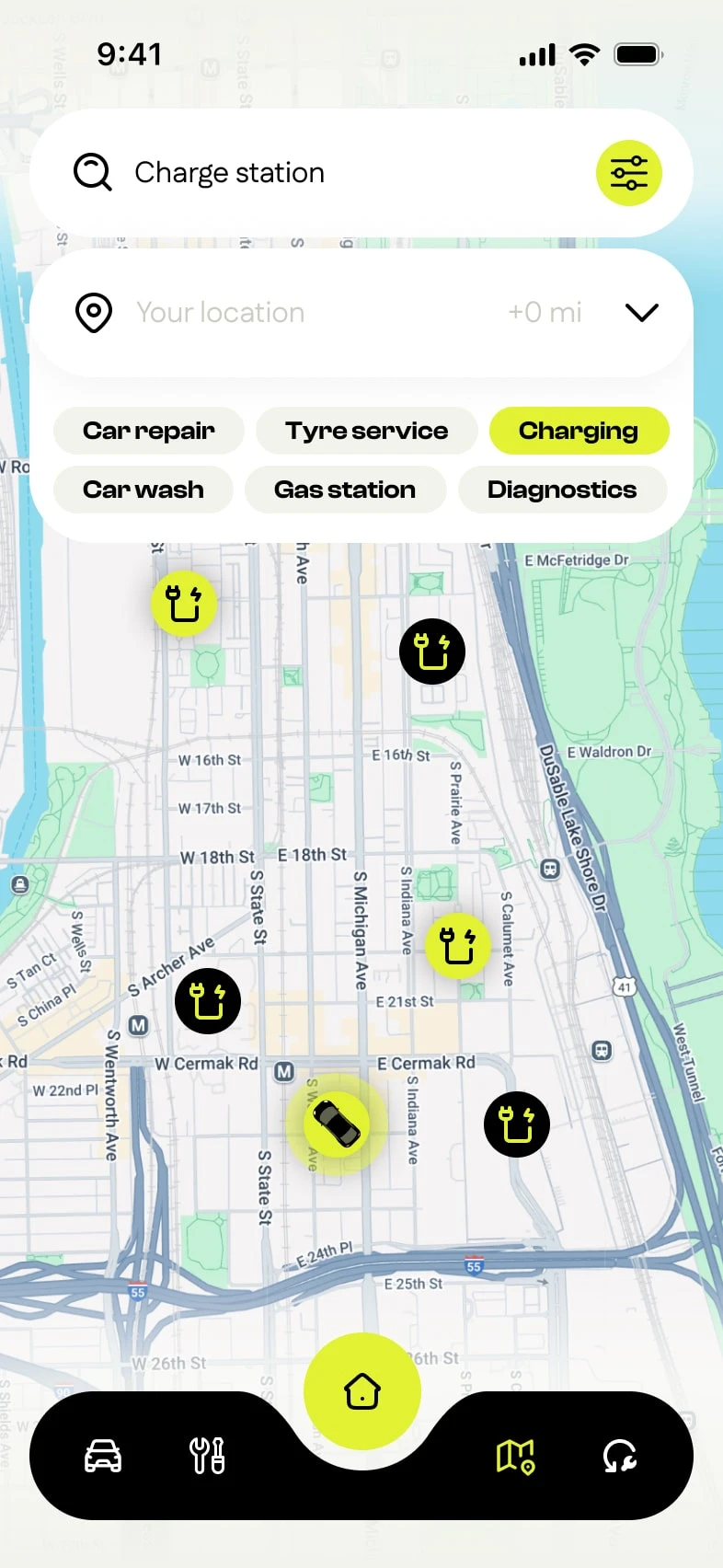 Service Search and Map Synchronization